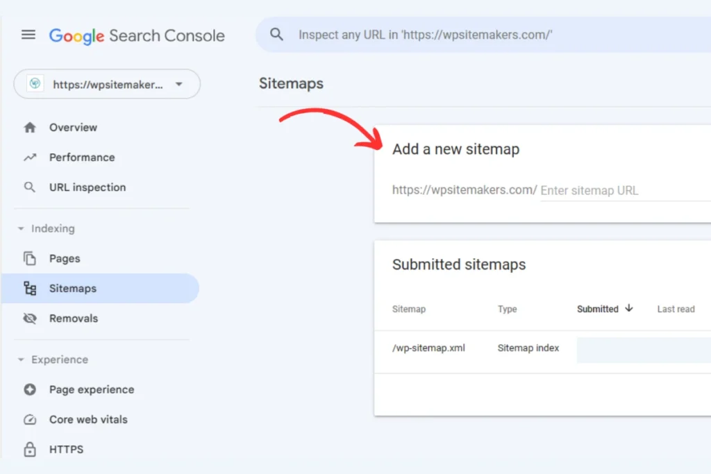 sitemap submitting in google search console
