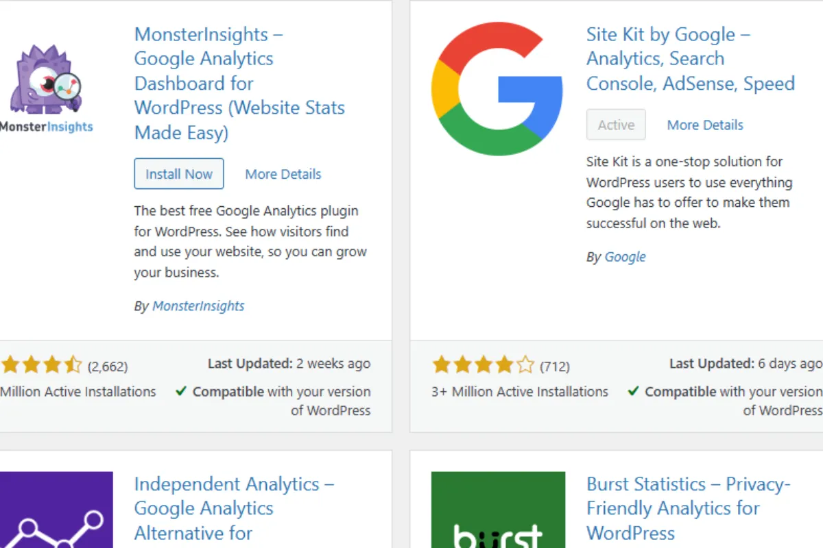 most popular plugins for monitoring and website stats