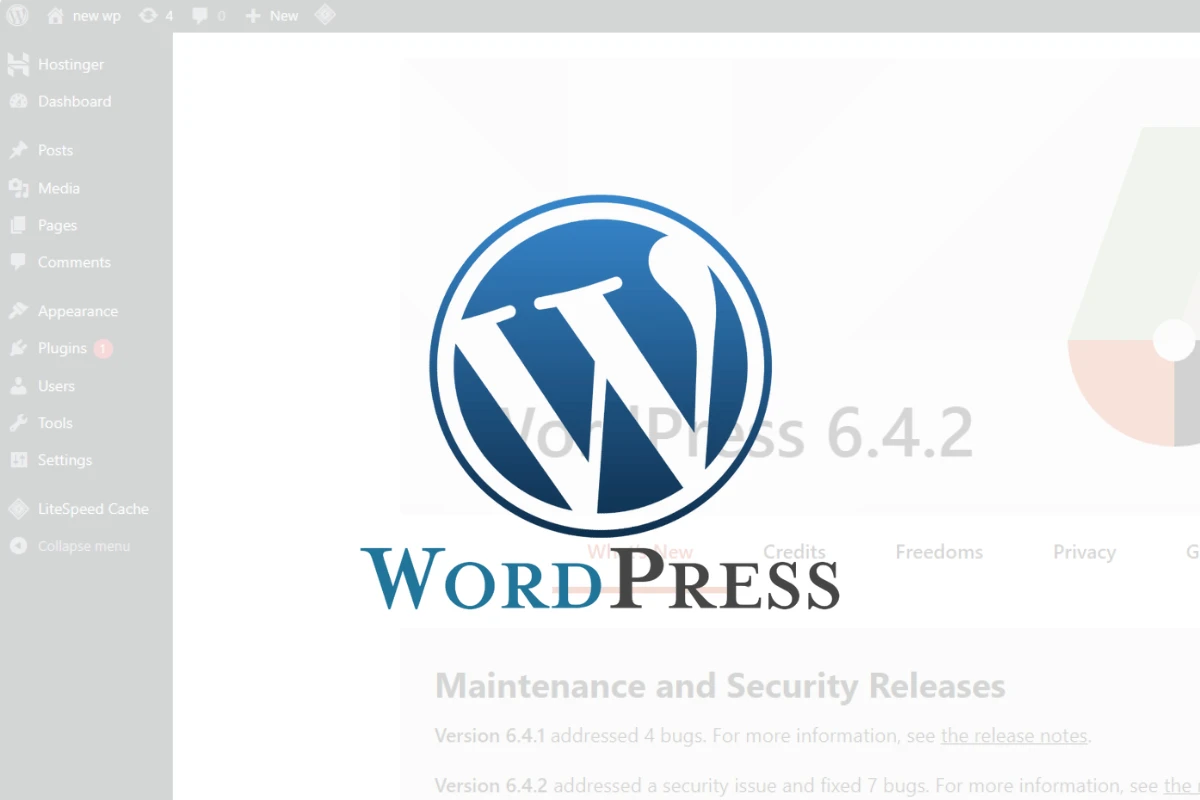 Wordpress dashboard image